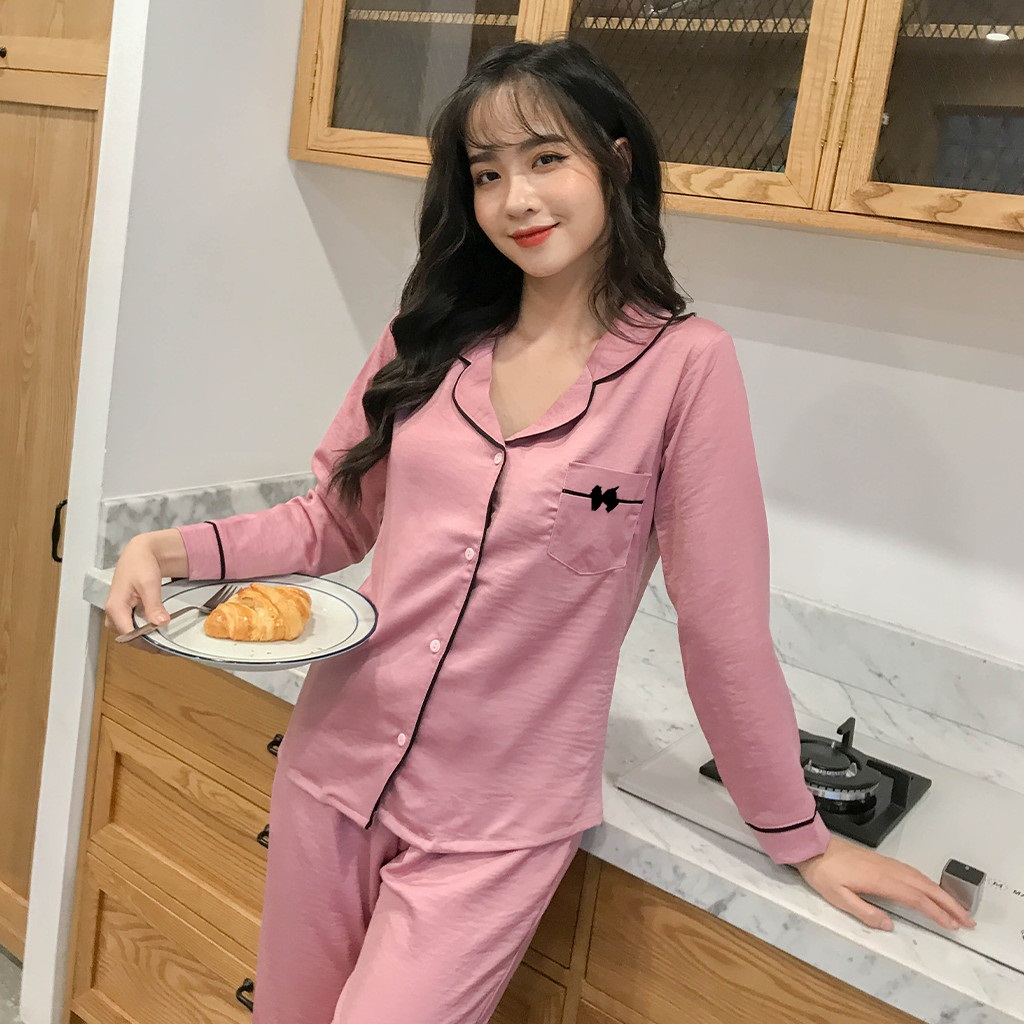 [TẾT YÊU THƯƠNG] [Bộ Đồ Ngủ Lụa Satin ] Set Bộ Lụa Satin Nơ Tay Dài Quần Dài-Đồ Bộ Mặc Nhà.