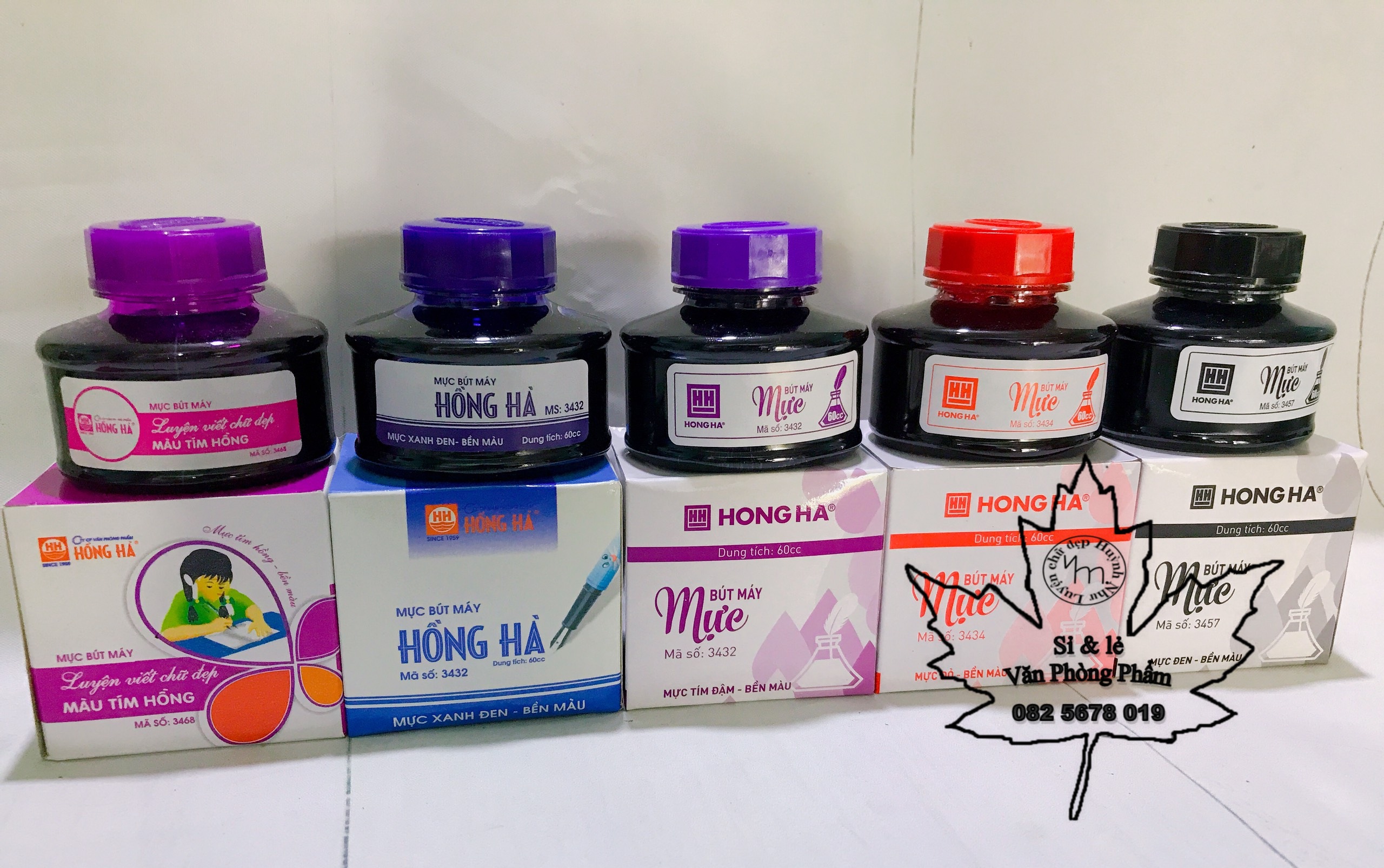 🎀 Mực Hồng Hà lọ 60ml mực mau khô
