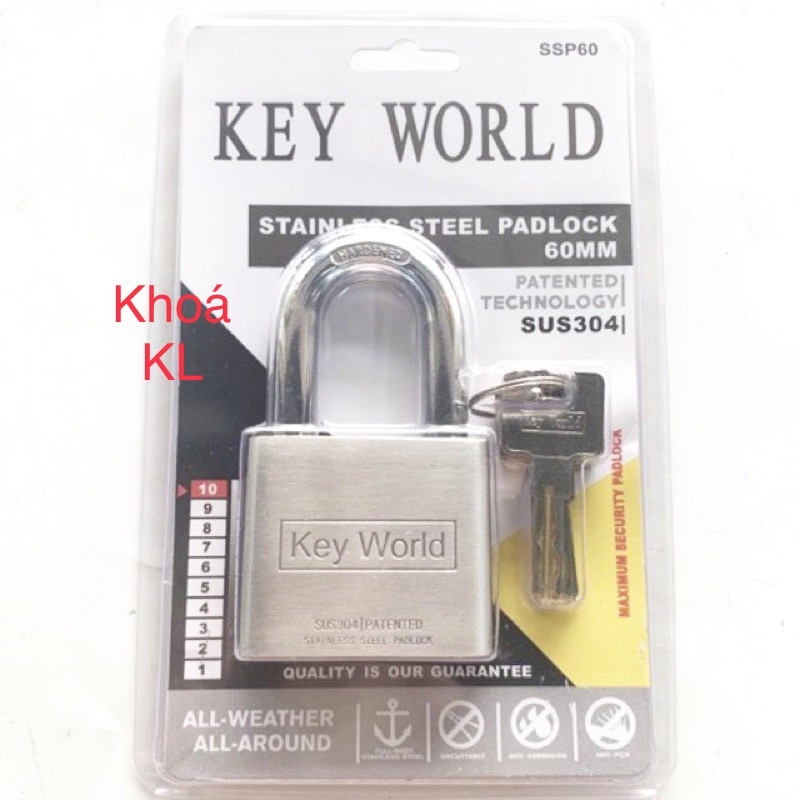 [HCM]Ổ khoá KEYWORLD 6 phân inox 304 an toàn tuyệt đối