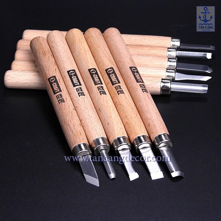 Bộ 6 Dao Tiện, Khắc Gỗ Hợp Kim