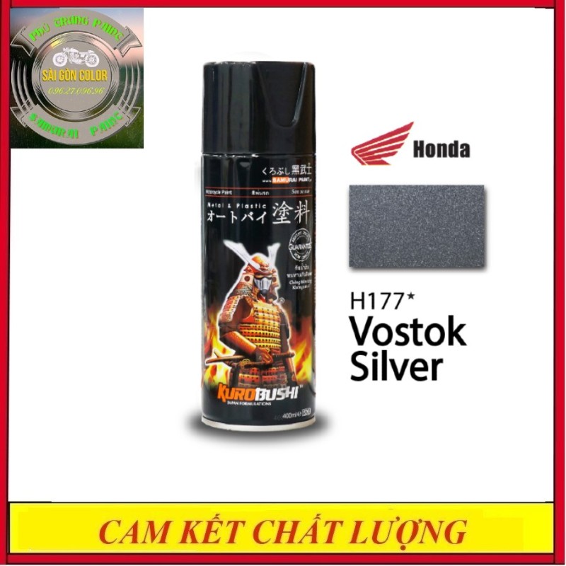 Sơn xịt xe máy Samurai H177 màu bạc vostok