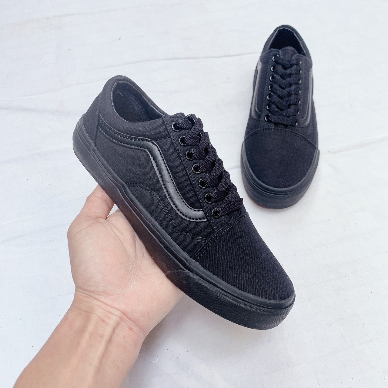 [Hoàn Tiền 15%]giày old skool đen full.Tặng tất,hộp,dây