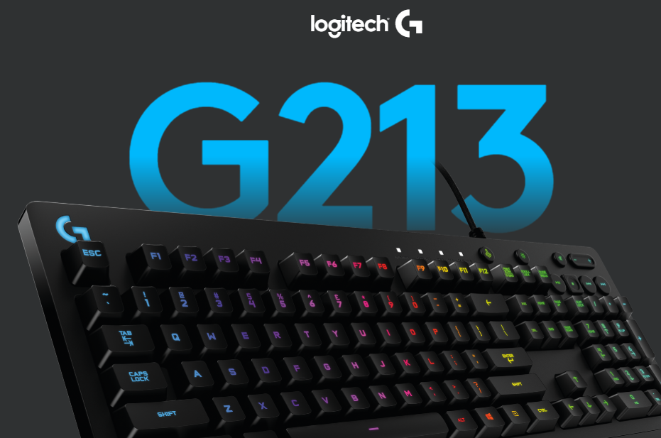 Bàn phím game có dây Logitech G213 Prodigy - RGB Lightsync, phím Media chuyên biệt, chống tràn bền bỉ - Hàng Chính Hãng