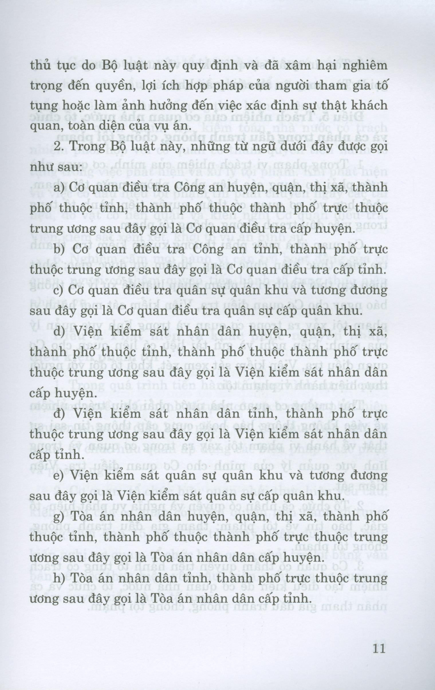 Bộ Luật Tố Tụng Hình Sự (Hiện Hành)