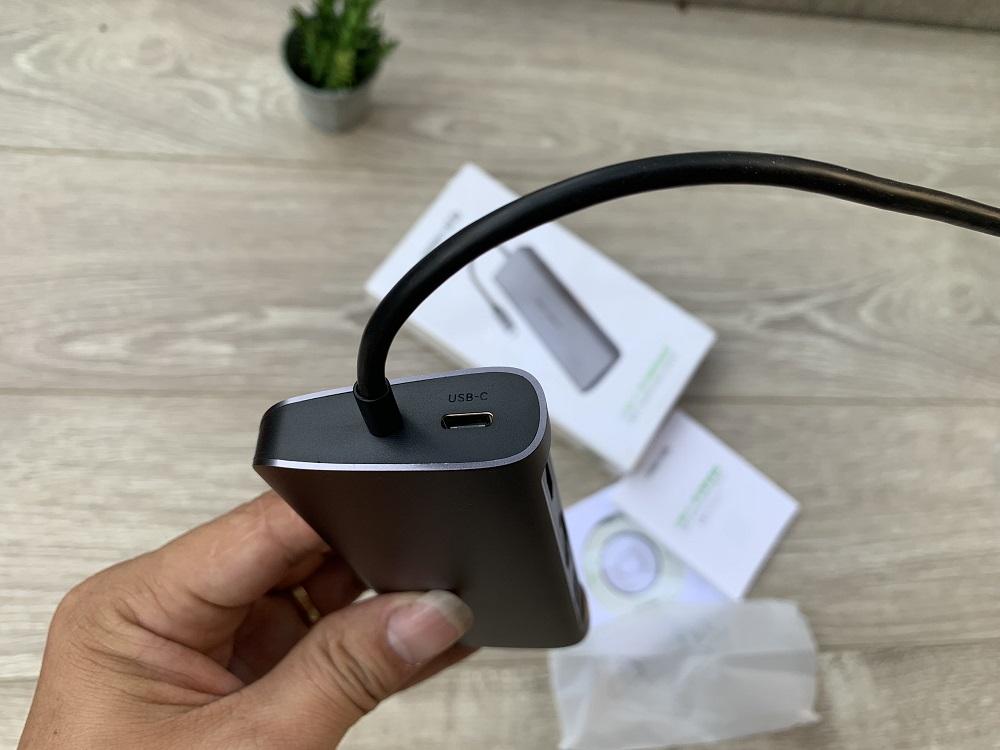 Cáp USB-C to HDMI+VGA+USB 3.0+LAN 1Gbps+Card Reader Ugreen 40873