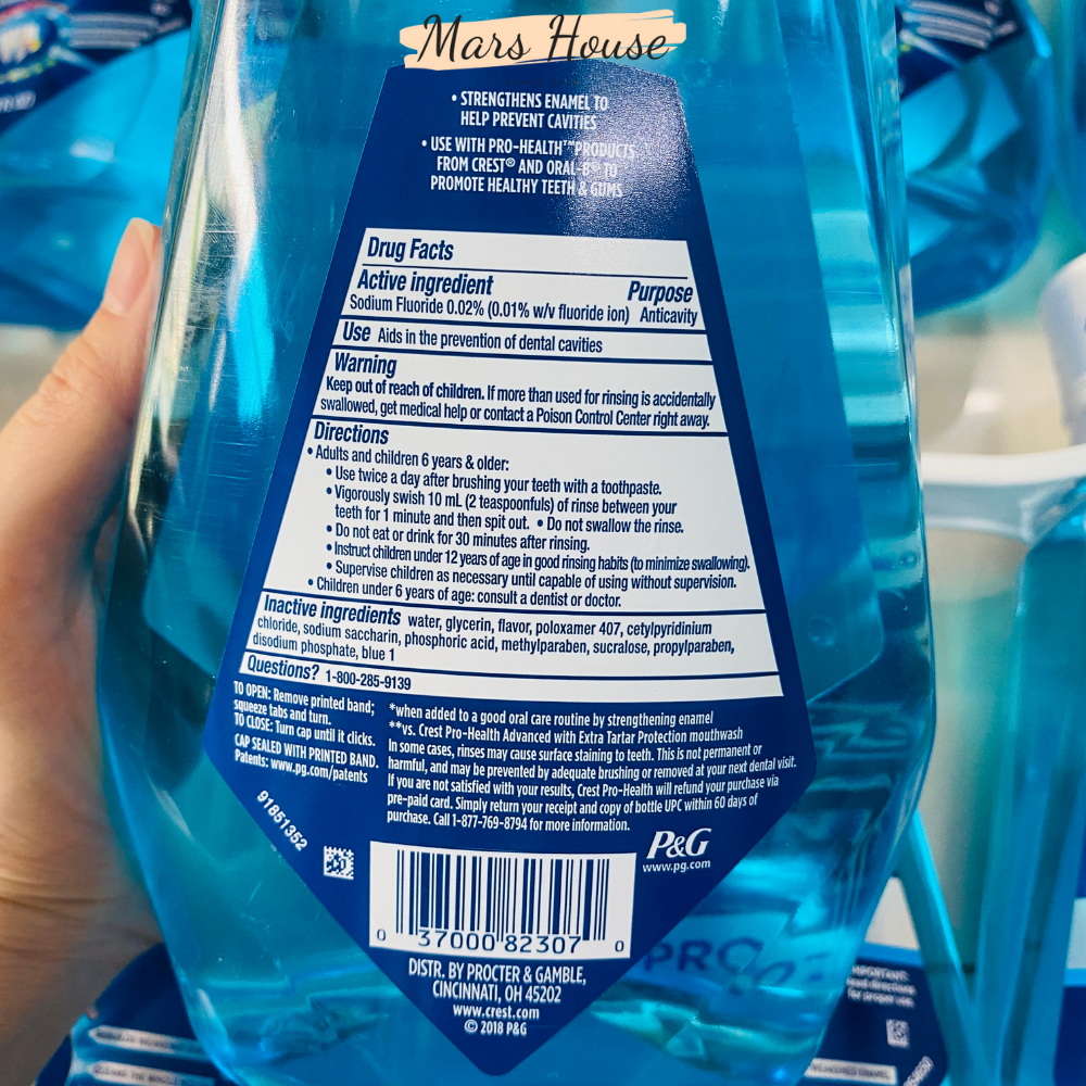 Nước súc miệng Crest Pro-Health Advanced chai lớn 1 Lít