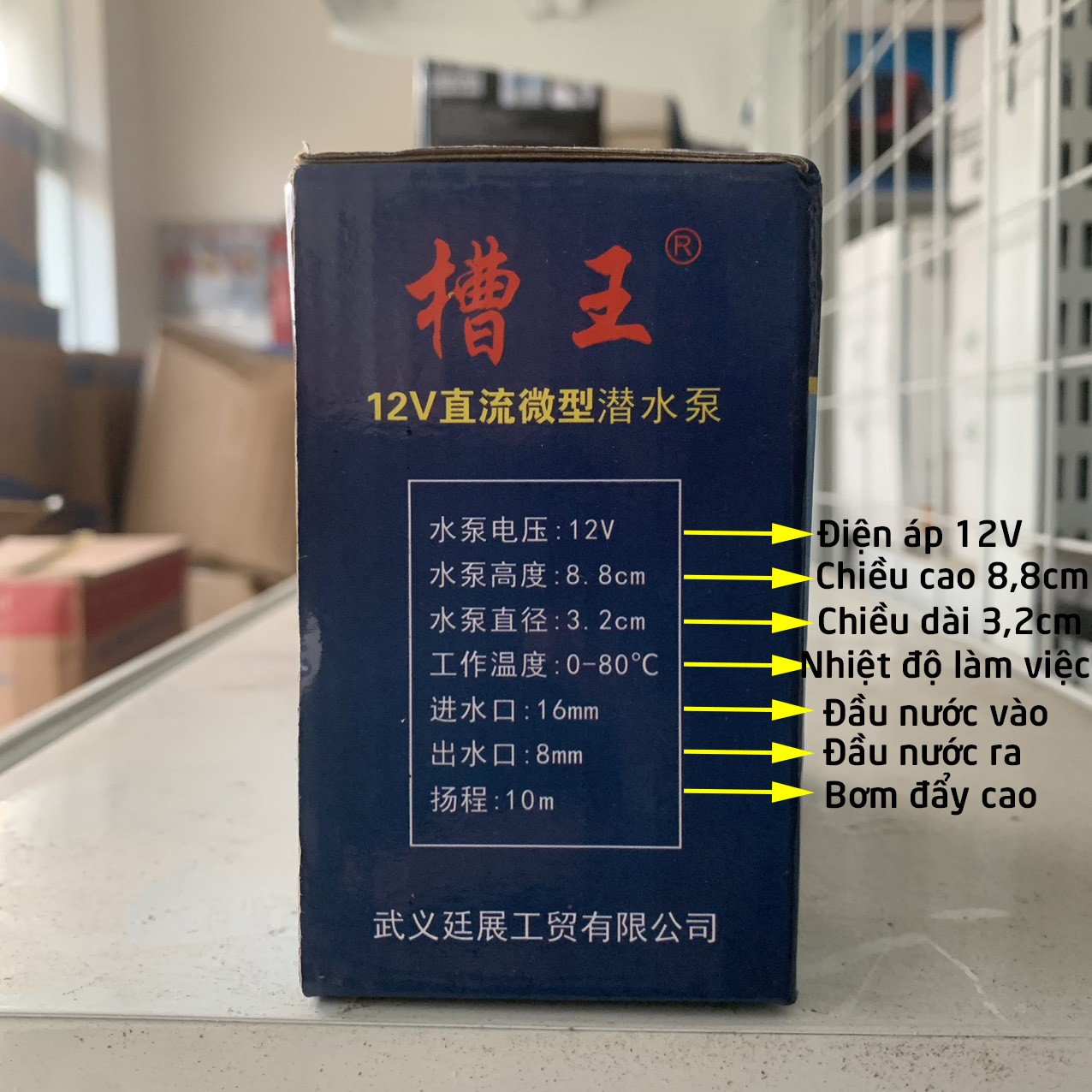 Bơm nước mini Caowang 12V hàng chuẩn chính hãng
