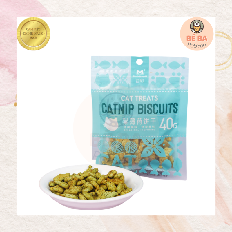 Bánh thưởng catnip cho mèo ăn vặt Catnip Biscuits gói 40g | Bé Ba Petshop