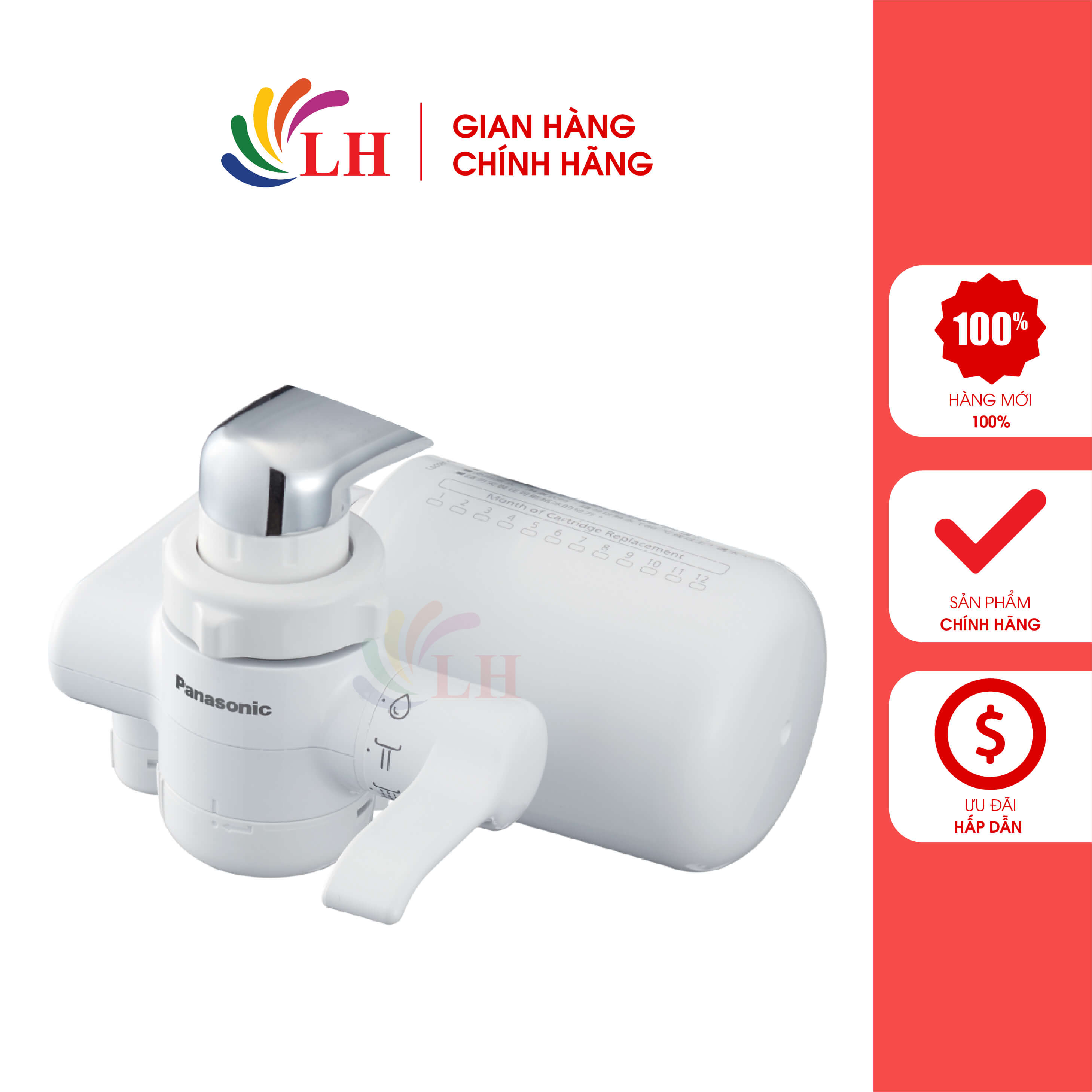 Bộ lọc nước tại vòi panasonic tk-cj300-wvn - hàng chính hãng - lõi lọc microclear4000 có thể lọc 4.000 l nước máy