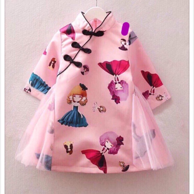 [8-22Kg] Váy Cổ Tàu Cực Xinh Cho Bé Gái