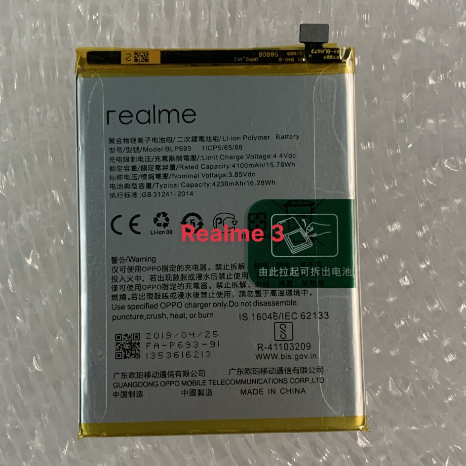 Pin realme 3 /blp693 pin zin new dung lượng 4230 /16.28mah