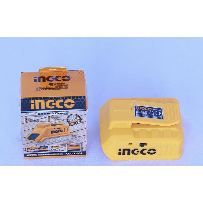 Sạc USB Lithium 20V INGCO CUCLI2001 KHÔNG KÈM PIN VÀ SẠC