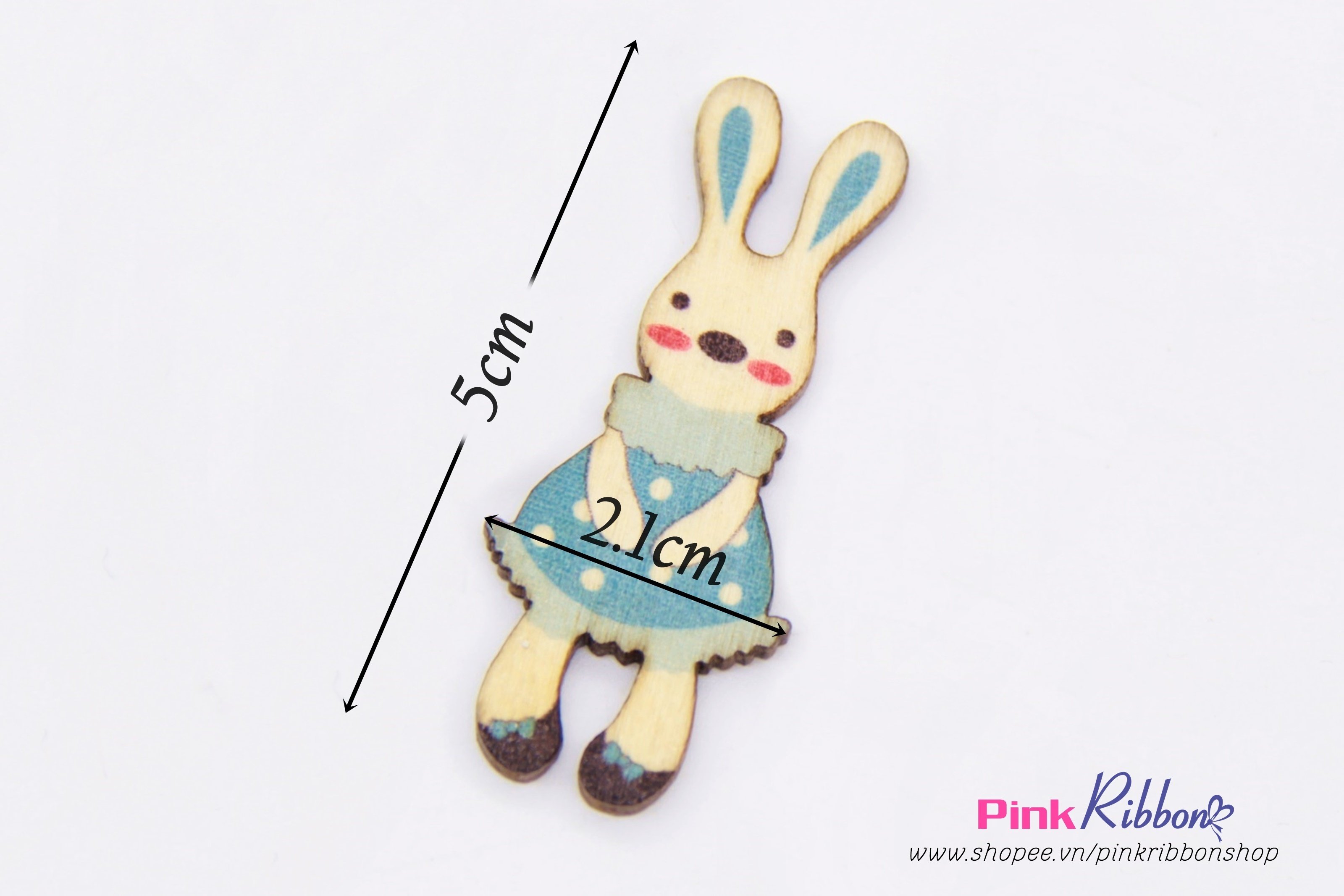 [Set 5c] Thỏ gỗ vintage cỡ 5cm x 2.1cm