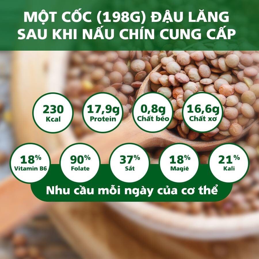 500gr Đậu lăng đỏ hữu cơ Canada