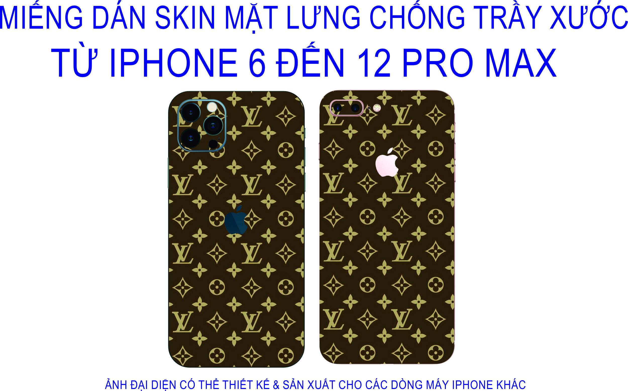 Miếng Dán Skin mặt lưng iphone 6 đến 12 pro max chống trầy xước, hình ảnh 3D sắt nét