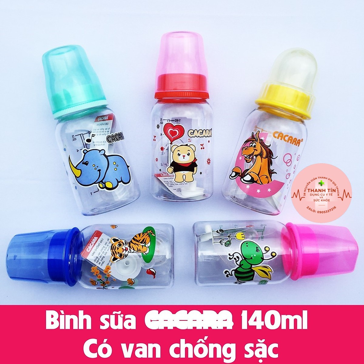Bình sữa CACARA 140ml - 250ml an toàn cho bé.