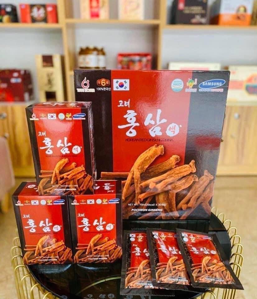 NƯỚC HỒNG SÂM POCHEON HÀN QUỐC 30 GÓI