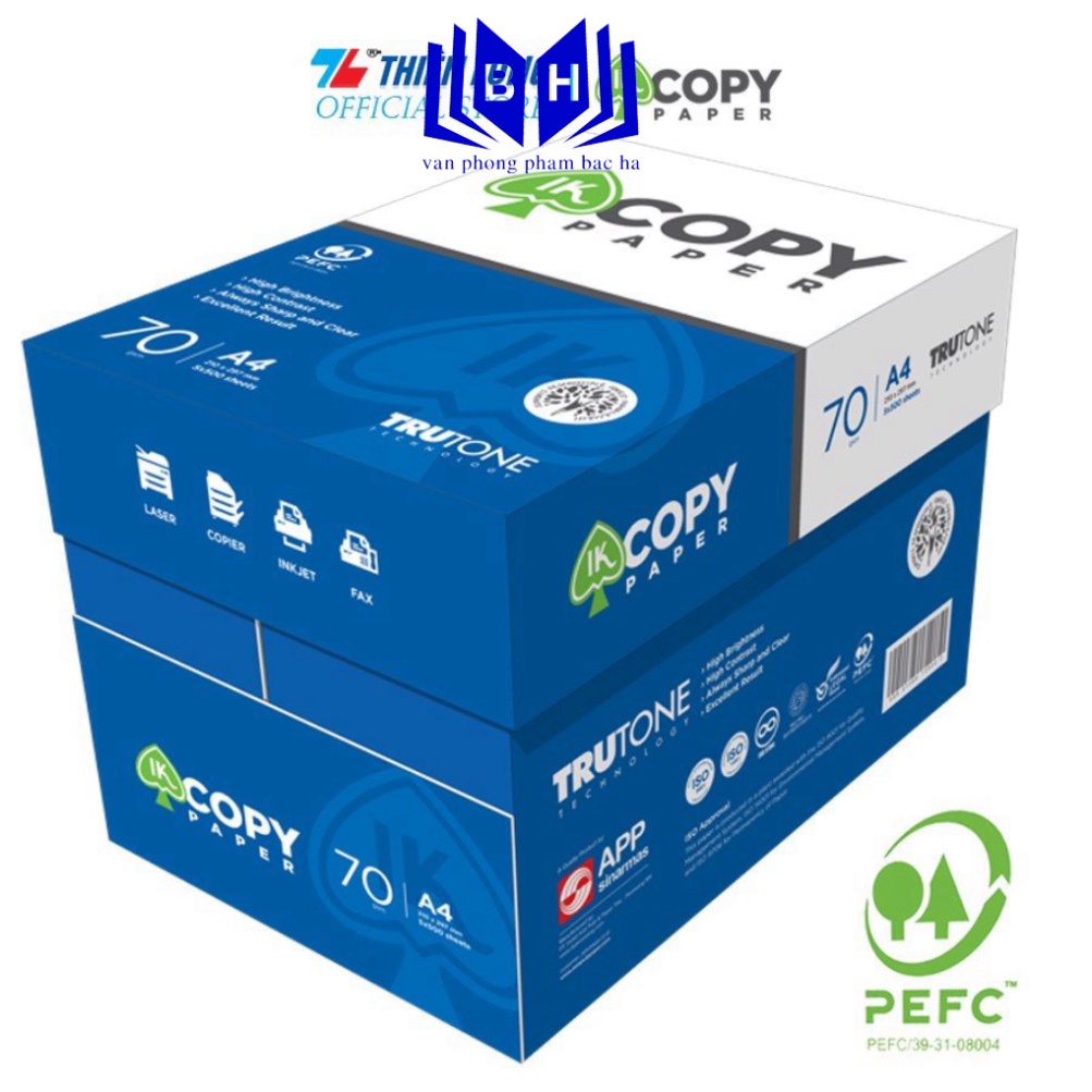 Giấy A4 70 gsm IK Copy (500 tờ) - Hàng nhập khẩu Indonesia (1 Ream)