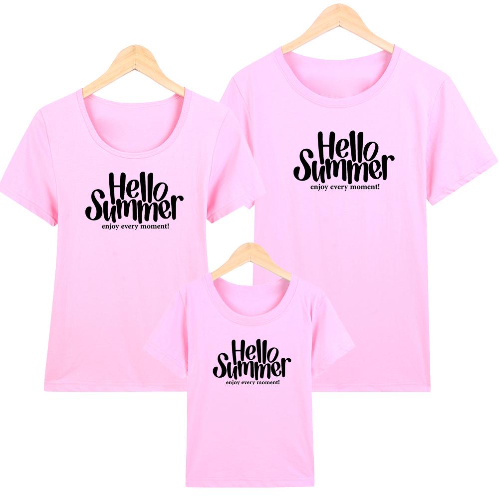 [HCM]Áo Thun Gia Đình in chữ Hello Summer EGDM46 Thương Hiệu Elsa