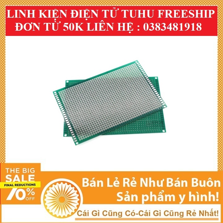 Phíp Đồng Đục Lỗ 1 Mặt PCB ( xanh nâu )