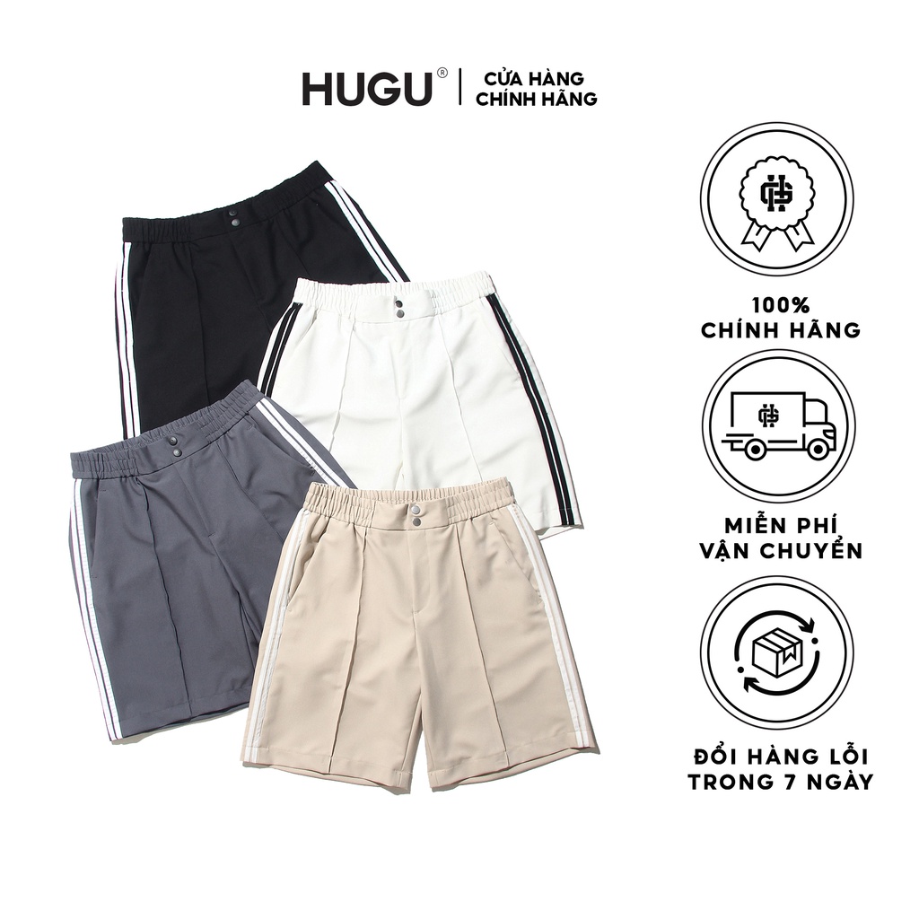 Quần short HUGU - Double Line - vải thoáng mát unisex