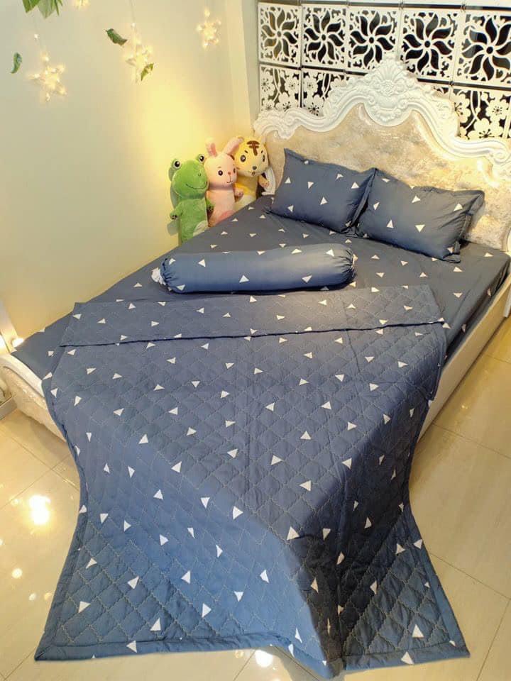 bộ ga gối pholy cotton sét 4 món(1 bộ ga 2 vỏ gối 1 vỏ gối ôm)
