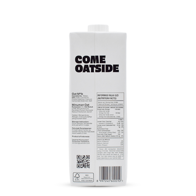 [COMBO SALE] Sữa yến mạch OATSIDE nguyên vị + Chocolate (2 x 1L)