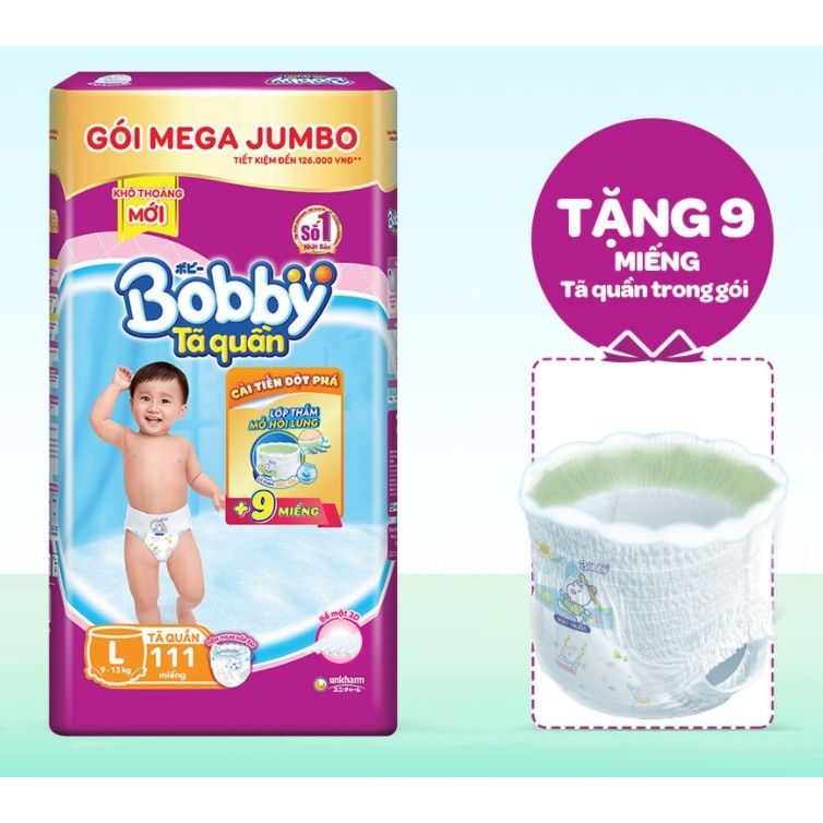 [HCM]Tã quần Bobby L111 +9