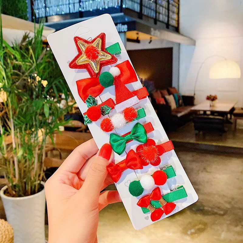 Vĩ 5 kẹp mái Noel cho bé siêu hot 2021