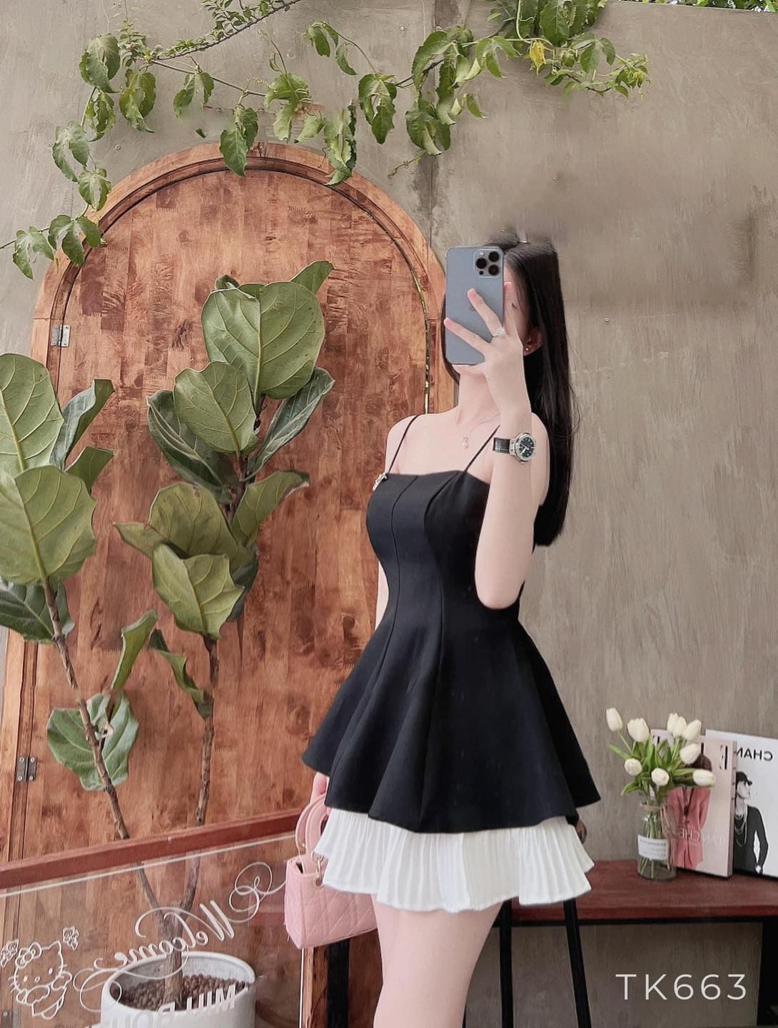 [Ảnh thật] Áo peplum 2 dây xòe lệch tà