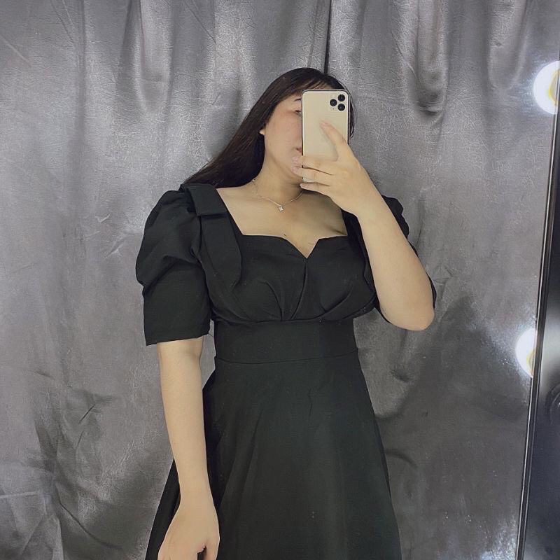 Đầm dài tay phồng bigsize 60-90kg có size