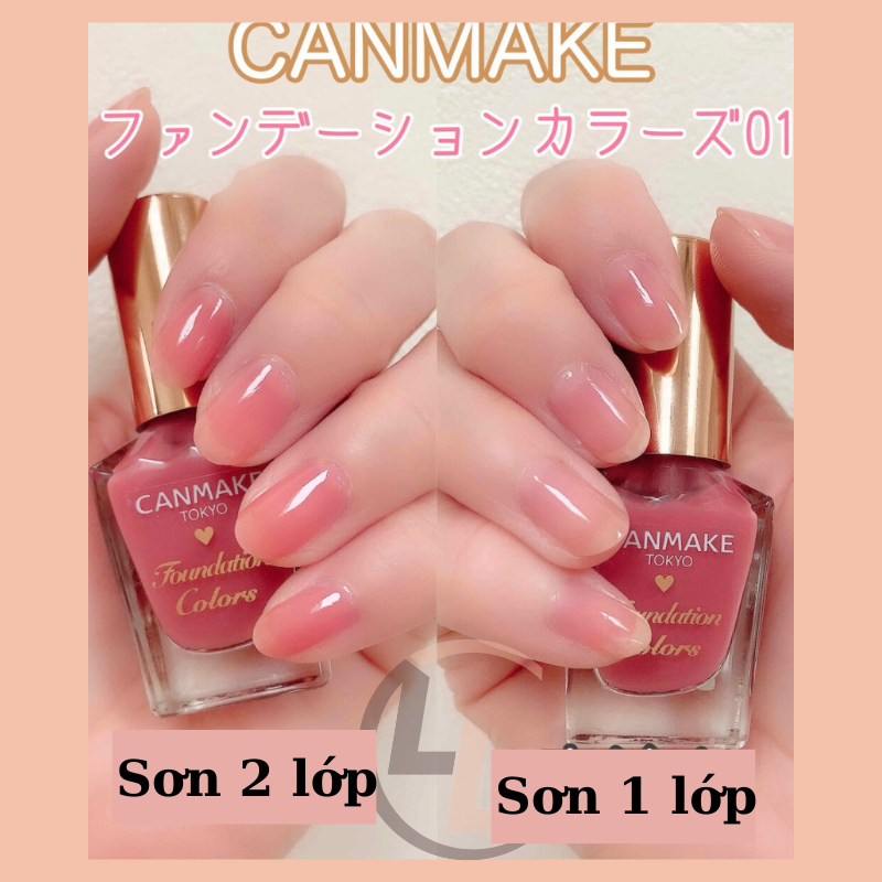 Sơn móng tay Canmake màu 01 Hồng Thạch Đào Nhật Bản
