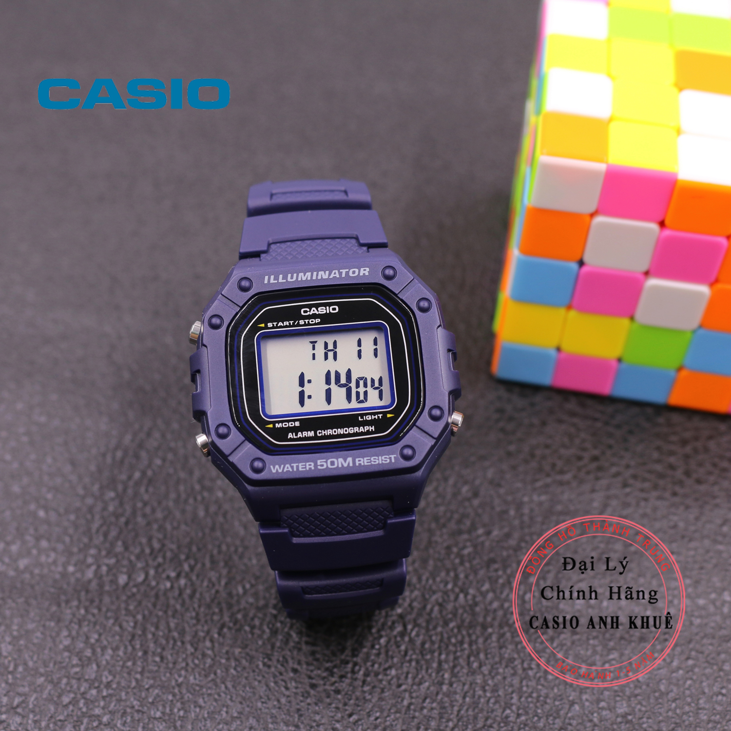 Casio W-218H-2Avdf Men's Electronic Watch with Plastic Strap