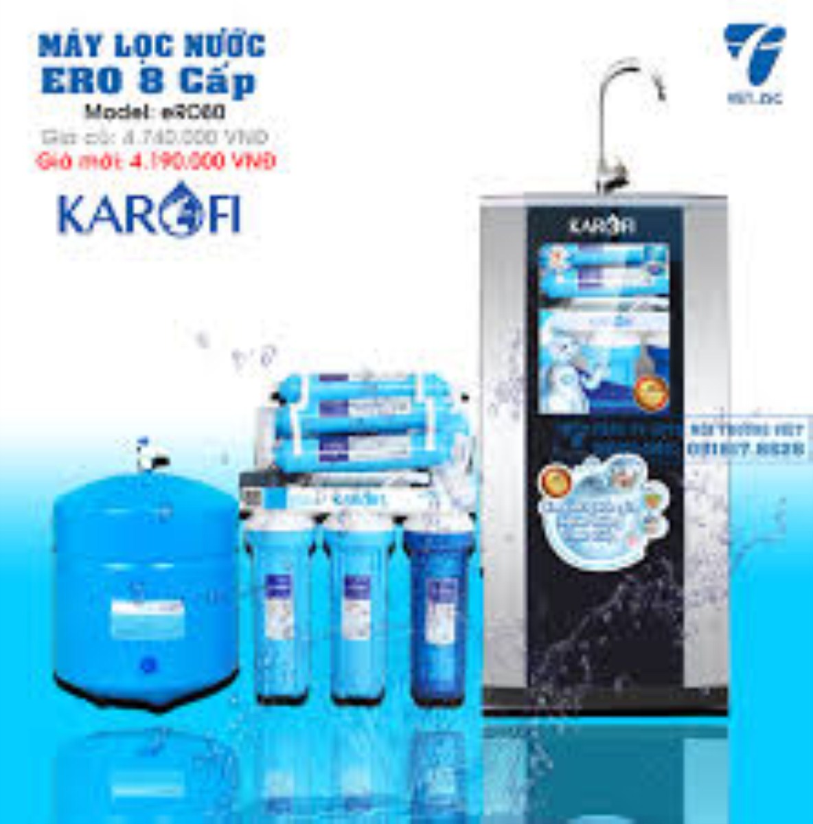 [Trả góp 0%]MÁY LỌC NƯỚC KAROFI ERO80 (Có tủ) Hàng chính hãng [Gian hàng uy tín]