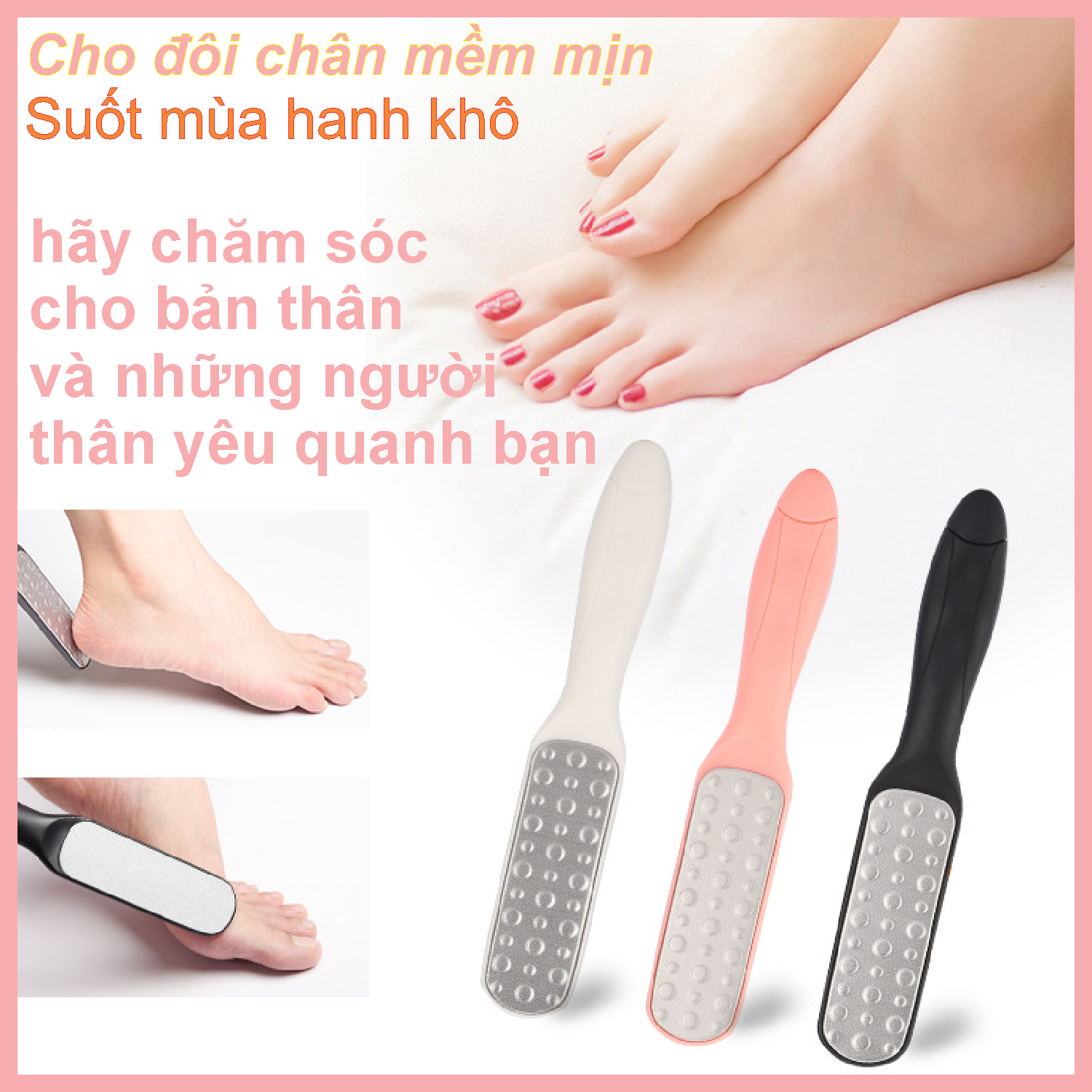 Dụng cụ chà gót chân 2 mặt.