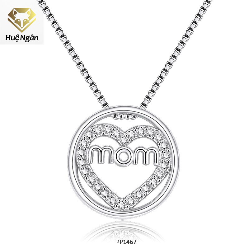 Dây chuyền bạc Ý 925 Huệ Ngân - I Love Mommy PP1467