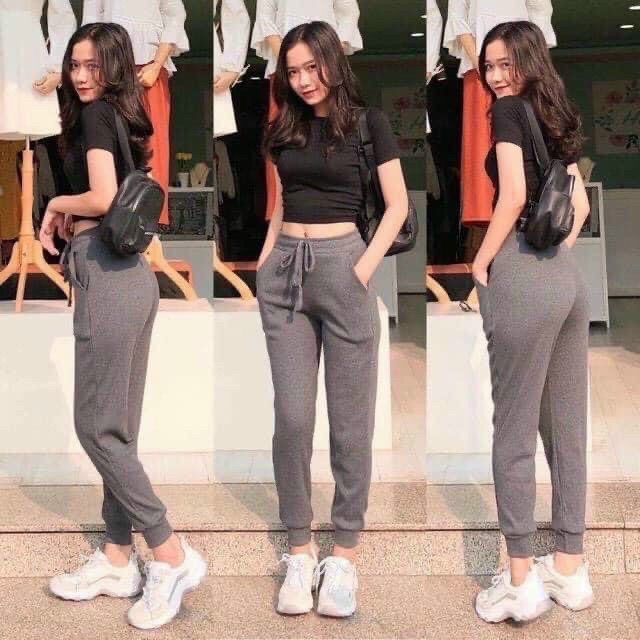 Quần Jogger Len Tăm chất dày dặn , co giãn tốt