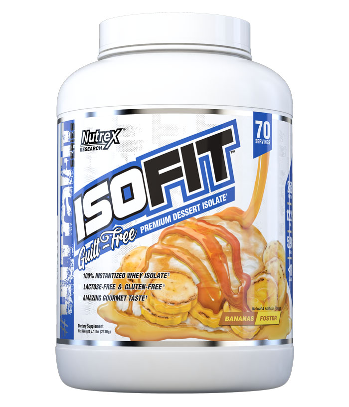 Nutrex Research IsoFit | Whey Protein Powder Instantized 100% Whey Protein Isolate | Muscle Recovery, Lactose-Free, Gluten-Free | 5lbs