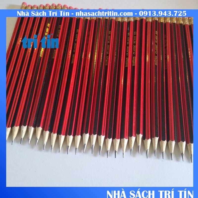 Bút chì baoke sọc đỏ 2b có gôm