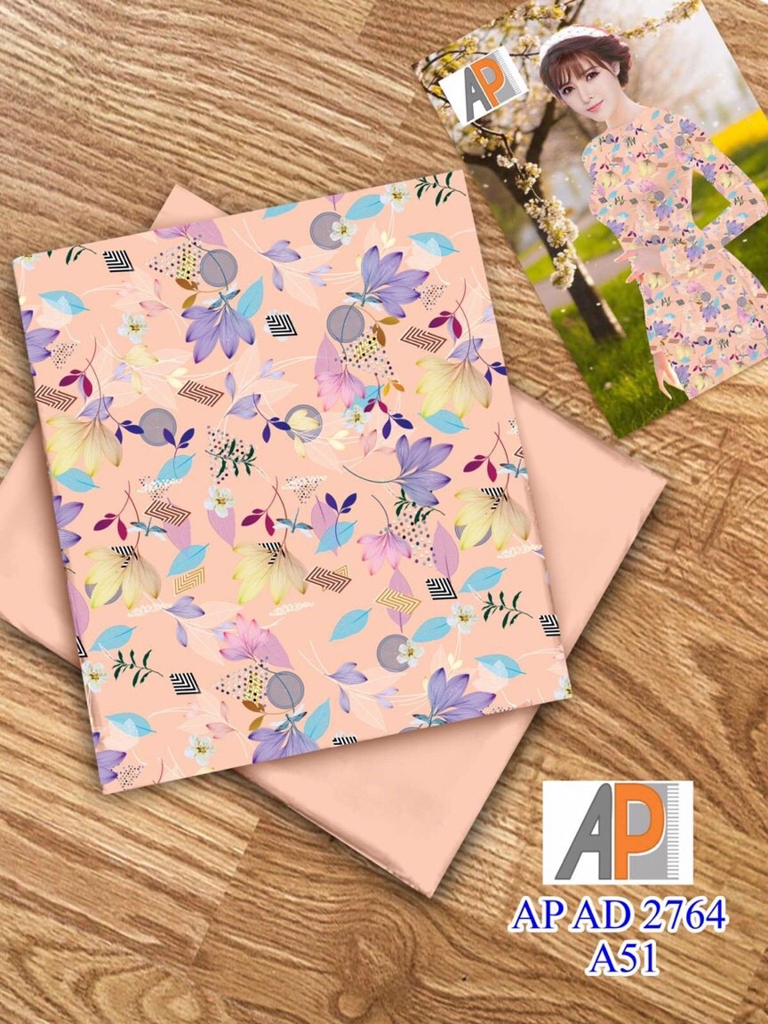 [HCM]Vải áo dài in chiếc lá nhỏ