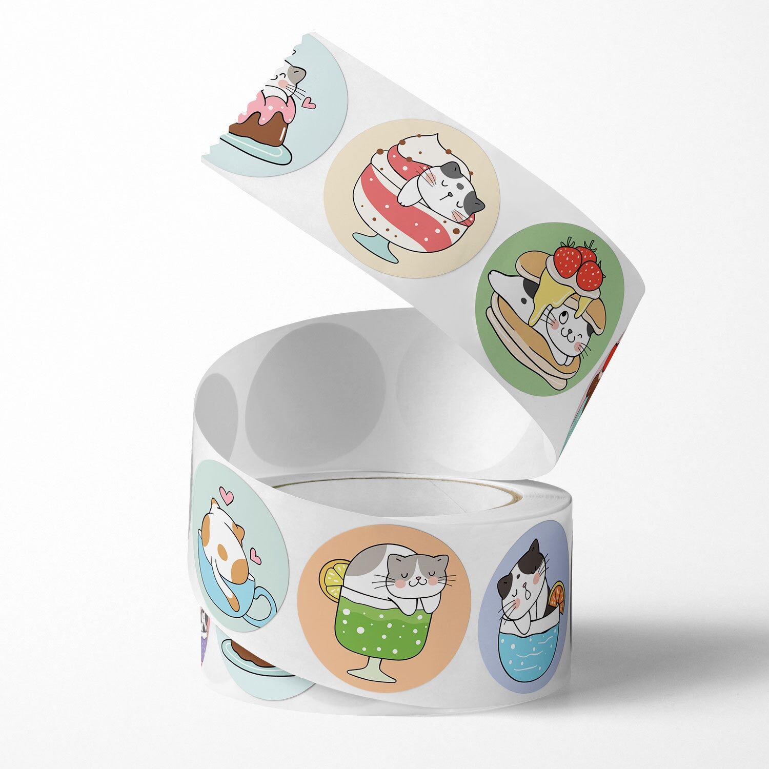 Sticker nhãn dán cute hình mèo con dễ thương