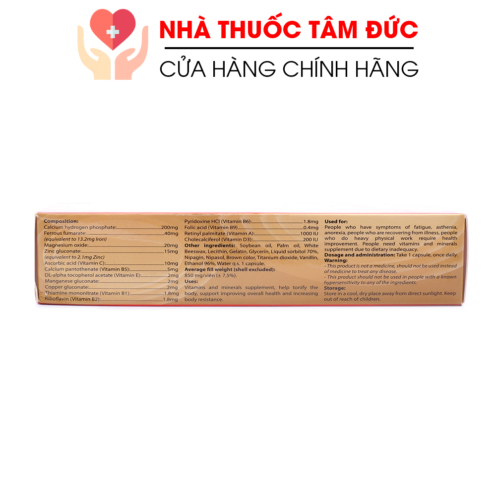 Viên uống Vitamin tổng hợp và khoáng chất Phamagel Plus bồi bổ cơ thể tăng cường sức khỏe - Hộp 30 viên