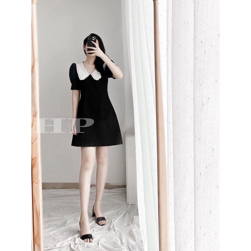 Váy Cổ Sen Tay Bồng Siêu Xinh