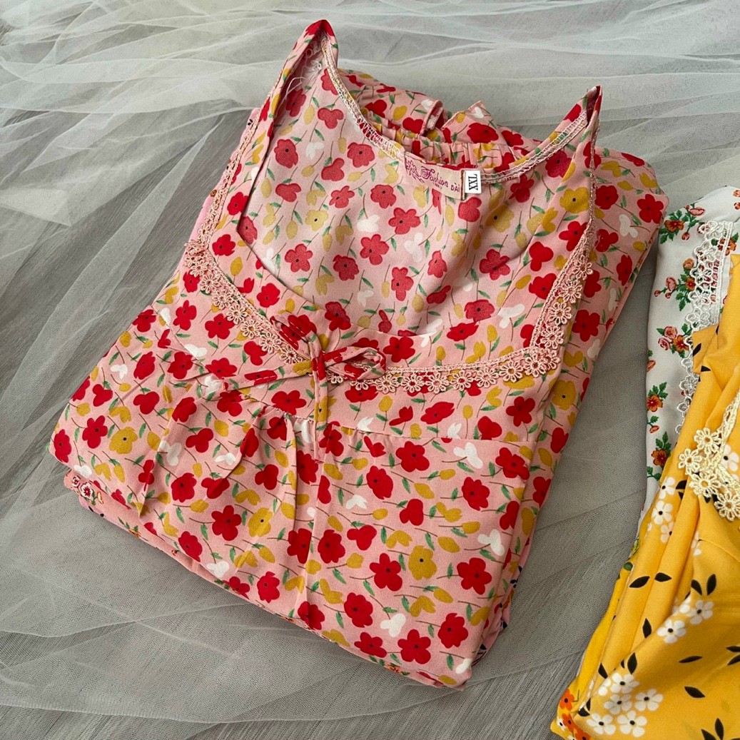 Set đồ nữ 9 tấc tay cánh tiên họa tiết hoa nhí siêu dễ thương Size M.XXL  CÓ TÚI QUẦNGIAO HOA NGẪU NHIÊN