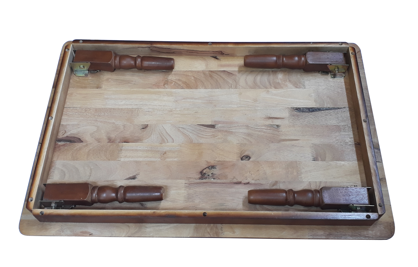 [HCM]Bàn trà chân tiện 90x60x28cm bằng gỗ (Nâu)
