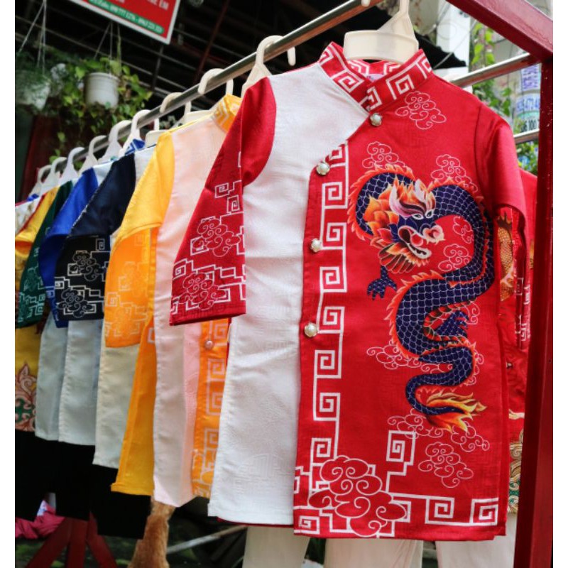 Áo dài cách tân gấm thượng hải bé trai