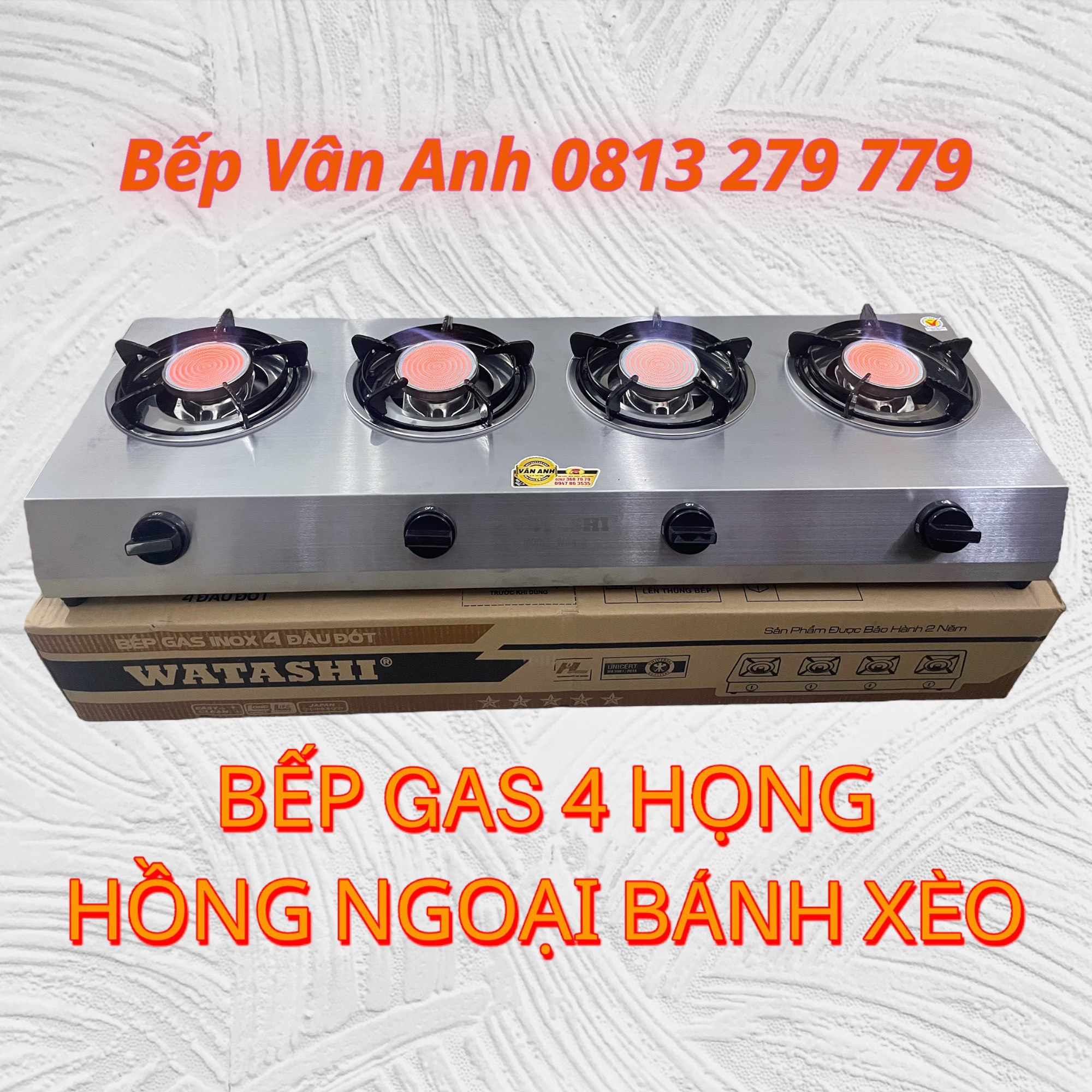 Bếp Gas 4 Cửa Hồng Ngoại ( chuyên bánh xèo mỳ cay)