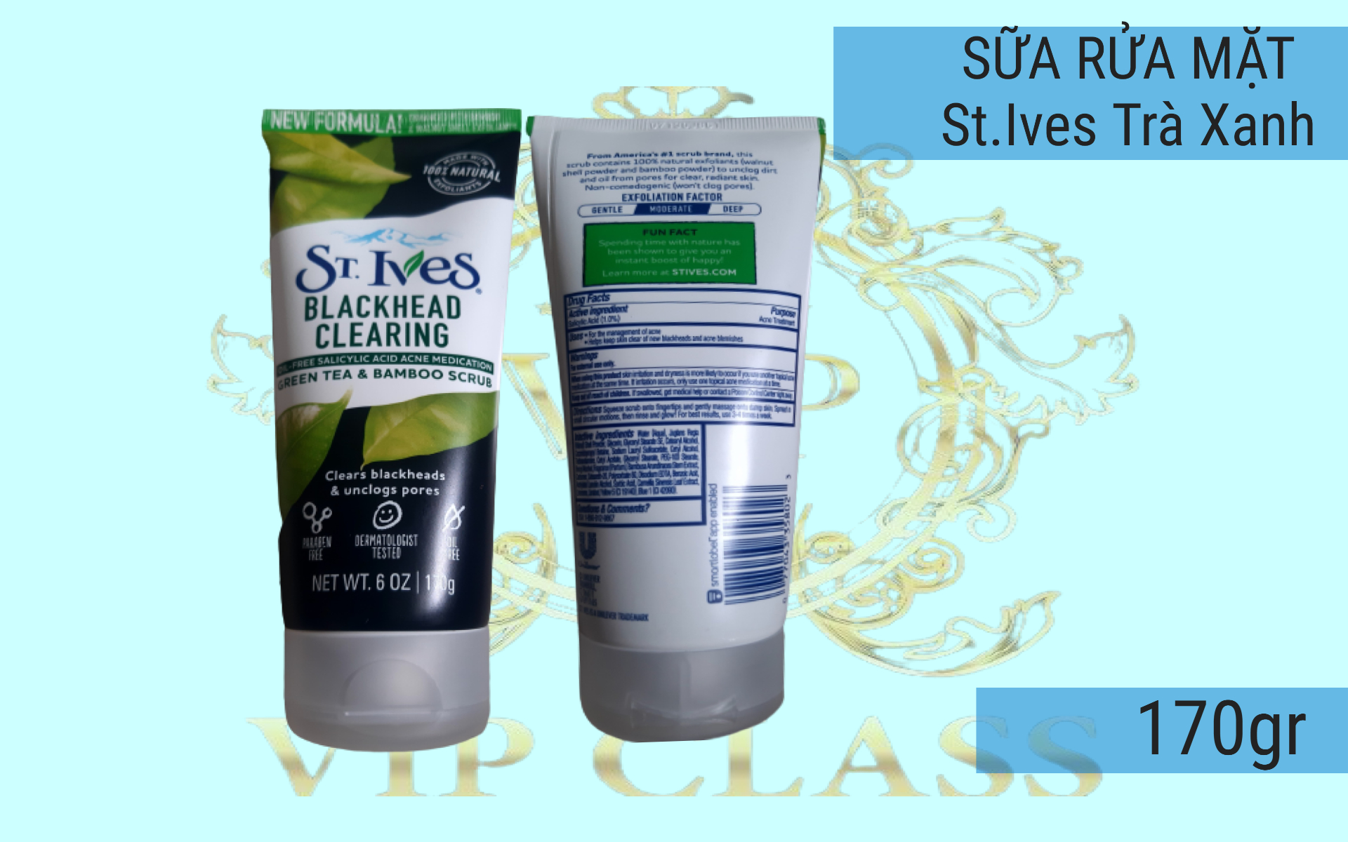 Sữa rửa mặt tẩy tế bào da chết ngừa mụn St.Ives Trà Xanh 170gr