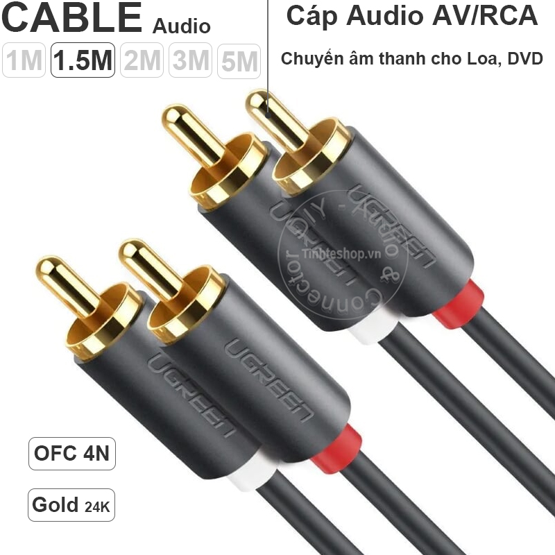 Rca cable golg 24k ofc ugreen av104 1.5m to 5m