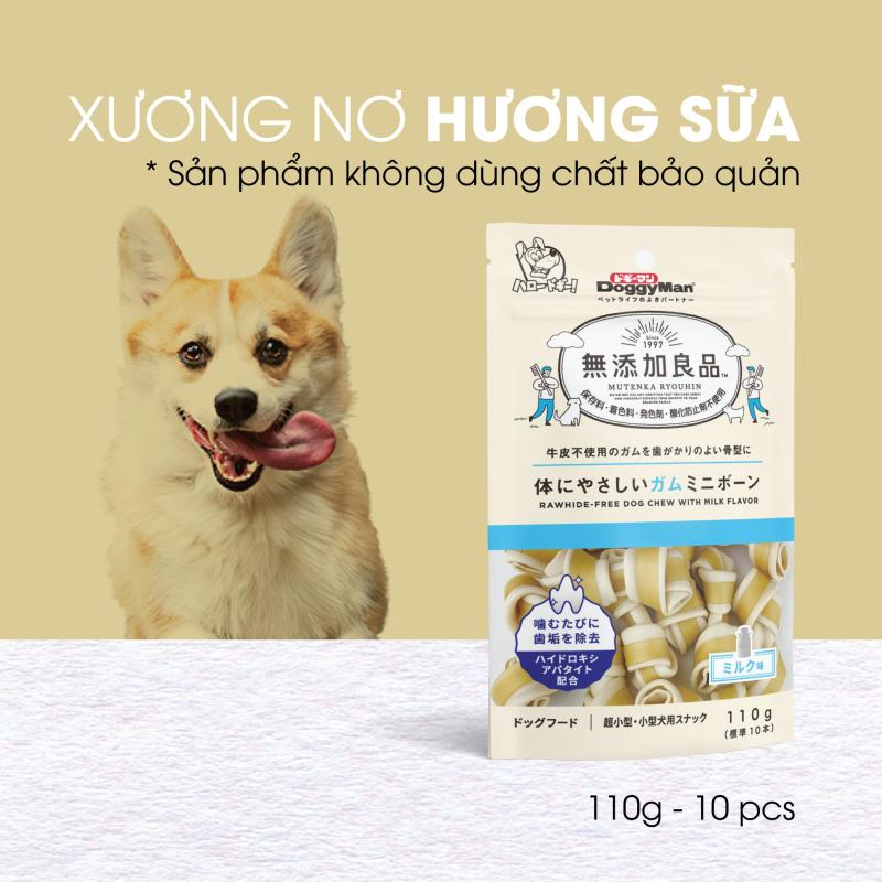 Snack xương nơ hương sữa không chất bảo quản cho chó cưng DoggyMan loại 10 cục - 82398
